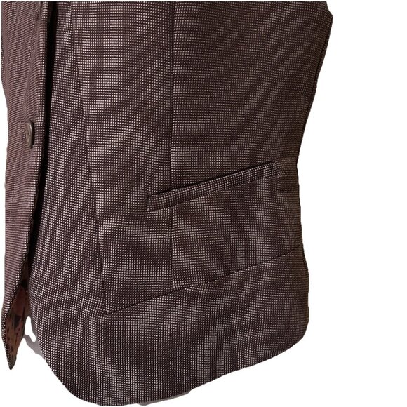 Coldwater Creek Brown Tweed Vest Sz 10 M Button Up Academia Peplum Waistcoat - Picture 4 of 9